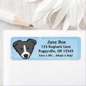 Étiquette Frontière de Kawaii Collie (En situation)