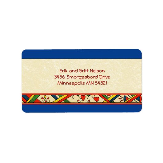 Étiquette Frontière de l'art populaire scandinave de roussai (Devant)