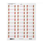 Étiquette Frontière de Noël Poinsettia (Feuille entière)