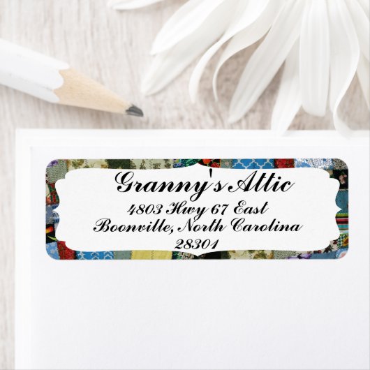 ÉTIQUETTE FRONTIÈRE QUILT (En situation)