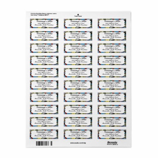 ÉTIQUETTE FRONTIÈRE QUILT (Feuille entière)