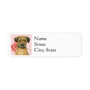 Étiquette Frontière Terrier rose de Valentine