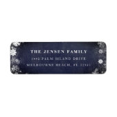 Étiquette Frost de minuit | Adresse de retour de vacances (Devant)