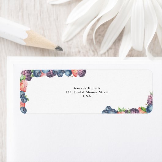 Étiquette Fruits à mélange d'aquarelles (En situation)