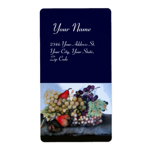 Étiquette FRUITS DE SAISON 1 - RAISONS ET POIRS bleu (Devant)