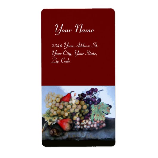 Étiquette FRUITS DE SAISON 1 - RAISONS ET POIRS rouge (Devant)