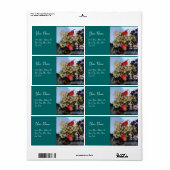 Étiquette FRUITS DE SAISON 1 - RAISONS ET POIRS vert (Feuille entière)