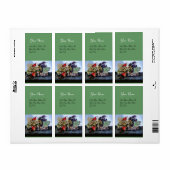 Étiquette FRUITS DE SAISON 1 - RAISONS ET POIRS vert (Feuille entière)