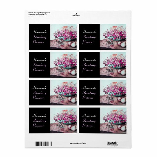 ÉTIQUETTE FRUITS DE SAISON 3 / FRAISES ET PEARS (Feuille entière)