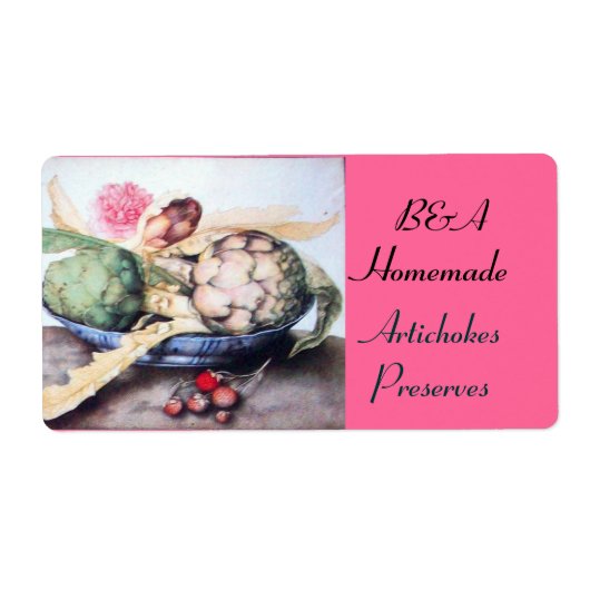 ÉTIQUETTE FRUITS DE SAISON 4- ARTICHOKES, ROSE & FRAISES (Devant)