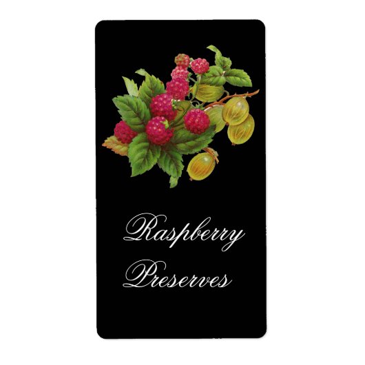 Étiquette FRUITS DE SAISON / RASPBERRIES, Noir (Devant)