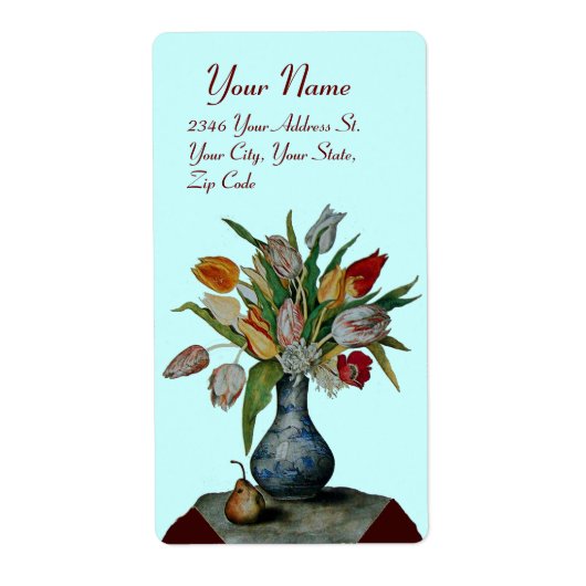 Étiquette FRUITS DE SAISON -TULIPS bleu (Devant)