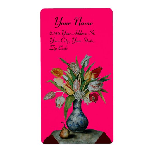 Étiquette FRUITS DE SAISON -TULIPS, fuchsia (Devant)