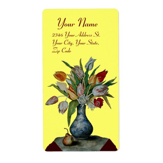 Étiquette FRUITS DE SAISON -TULIPS jaune (Devant)