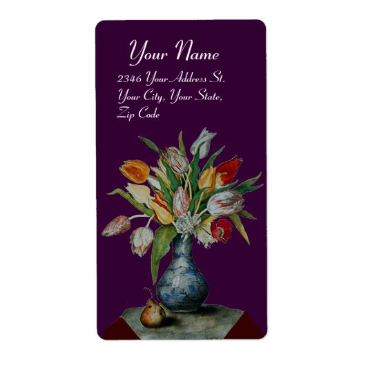 Étiquette FRUITS DE SAISON -TULIPS, violet (Devant)