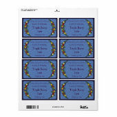 Étiquette Fruits et fleurs Confiture (Feuille entière)