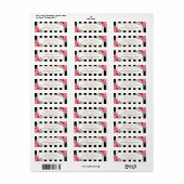 Étiquette Fuchsia Aquarelle Florale | Rose rouge violet mode (Feuille entière)