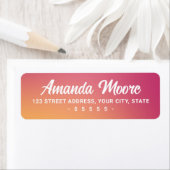 Étiquette Fuchsia dégradé rose orange moderne adresse de ret (En situation)