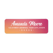 Étiquette Fuchsia dégradé rose orange moderne adresse de ret (Devant)