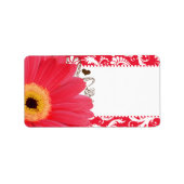 Étiquette Fuchsia Gerber Daisy Russet Heart (Devant)