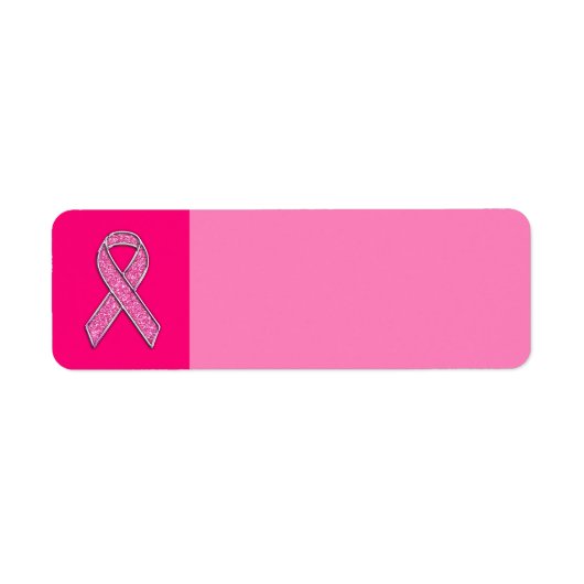 Étiquette Fuchsia Parties scintillant Style Pink Ribbon Sens (Devant)