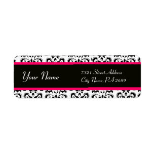 ÉTIQUETTE FUCHSIA ROSE BLANC NOIR DOMMASK