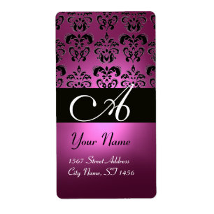 ÉTIQUETTE FUCHSIA ROSE NOIR PURPLE AMÉTHYST DOMMASK MONOGRAM