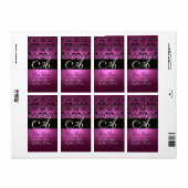 ÉTIQUETTE FUCHSIA ROSE NOIR PURPLE AMÉTHYST DOMMASK MONOGRAM (Feuille entière)