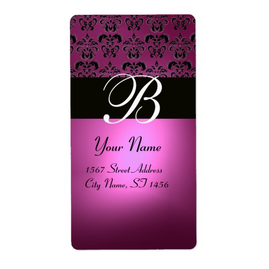ÉTIQUETTE FUCHSIA ROSE NOIR PURPLE AMÉTHYST DOMMASK MONOGRAM (Devant)