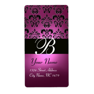 ÉTIQUETTE FUCHSIA ROSE NOIR PURPLE AMÉTHYST DOMMASK MONOGRAM