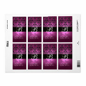ÉTIQUETTE FUCHSIA ROSE NOIR PURPLE AMÉTHYST DOMMASK MONOGRAM (Feuille entière)