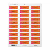 Étiquette Fuchsia Rose Orange & Or Fête Indienne Mandala (Feuille entière)