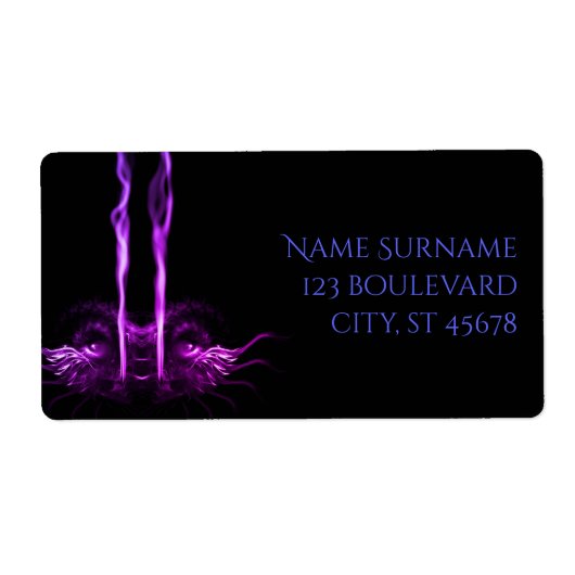 Étiquette Fumée de dragon noir et violet (Devant)