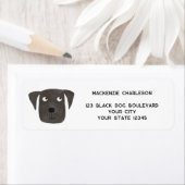 Étiquette Fun Black Dog Personalized Return Address (En situation)