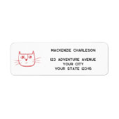 Étiquette Fun Cartoon Chat Adresse de retour personnalisée (Devant)