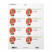 Étiquette Fun Christmas Cactus Papier Étiquette No (Feuille entière)