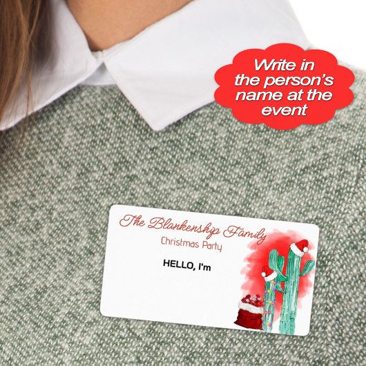 Étiquette Fun Christmas Cactus Papier Étiquette No