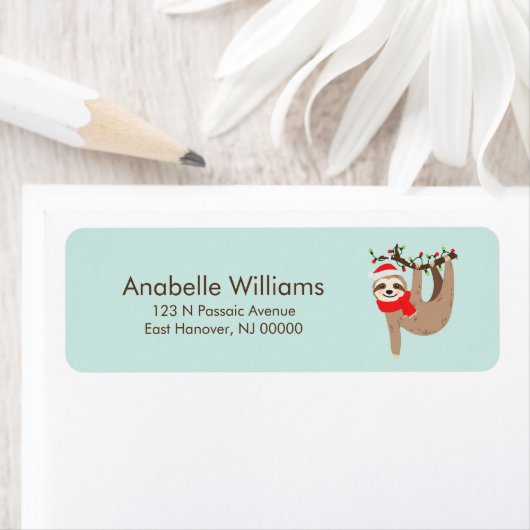 Étiquette Fun Christmas Sloth (En situation)