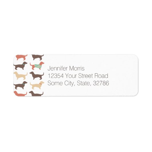 Étiquette Fun Dachshund Chien Motif (Devant)