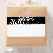Étiquette Fun Fancy Nom de la fête Tags - Black & White Flou (En situation)