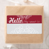 Étiquette Fun Fancy Party Nom Tags - Rouge & Grey (En situation)