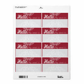 Étiquette Fun Fancy Party Nom Tags - Rouge & Grey (Feuille entière)
