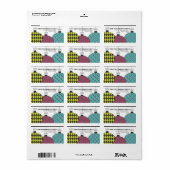 Étiquette Fun Festive Moderne Motifs Ornements Adresse (Feuille entière)