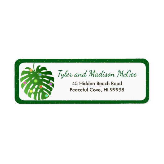Étiquette Fun Feuille Tropical Fun Beach Noël (Devant)