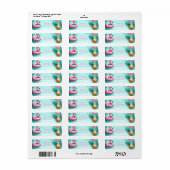 Étiquette Fun Flamant rose et ananas Summer Pool Party (Feuille entière)