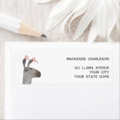 Étiquette Fun Llama Adresse de retour (En situation)