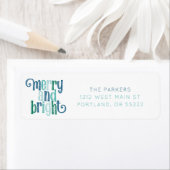 Étiquette Fun Merry & Bright typographie Noël/Fête (En situation)