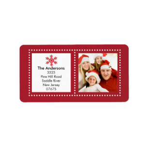 Étiquette Fun Snowflake Holiday PHOTO Retour Adresse Label