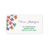 Étiquette Fun Summer Daisies Pop Girl Anniversaire de fête A (Devant)