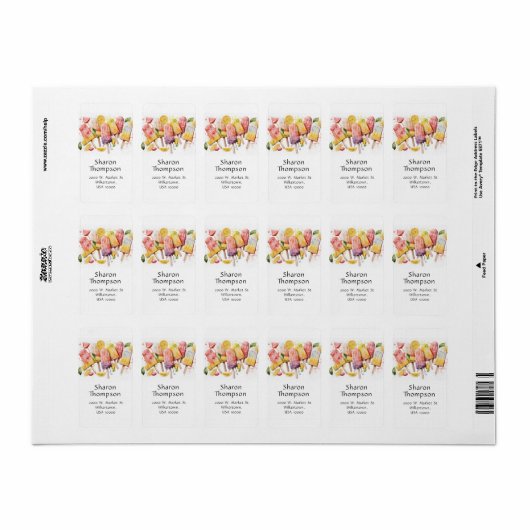 Étiquette Fun Summer Fuit Popsicles (Feuille entière)